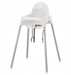 Ikea Antilop Krzesełko do karmienia biały/srebrny