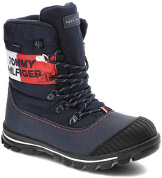 Granatowe Śniegowce Tommy Hilfiger Ocieplane Buty Damskie