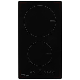 vidaXL Płyta indukcyjna z 2 palnikami, dotykowa, szklana,