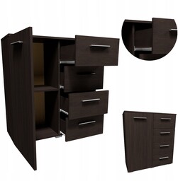 Komoda Helena 80cm 1D4S Wenge mała szafka regał