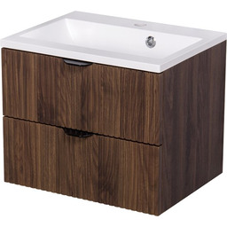 Szafka łazienkowa z lamelami wisząca z umywalką 50