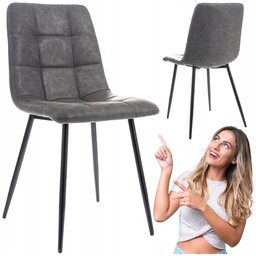 Krzesło tapicerowane ekoskóra do jadalni salonu biura Look