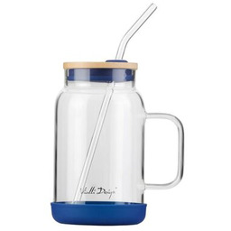 VIALLI DESIGN Słoik ze słomką Fuori 600 ml