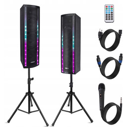 Głośniki Kolumny Kino Domowe Partybox Mocne 2000W Stojaki