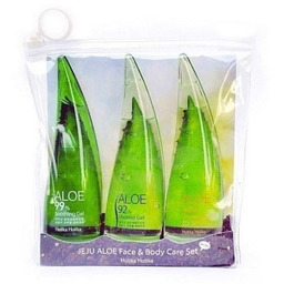 Holika Holika Jeju Aloe, zestaw aloesowych kosmetyków, 3x55ml