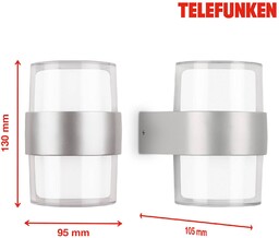 Telefunken Cludu kinkiet zewnętrzny LED, srebrny
