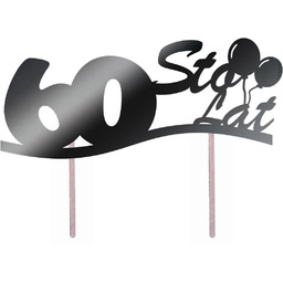 Topper papierowy na tort 60 sto lat -