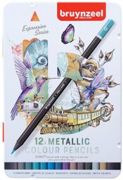 Kredki Metaliczne 12 Kol Bruynzeel Metalowe Pudełko