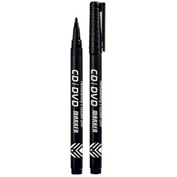 Marker CD/DVD czarny z tuszem OHP (12szt.) KM111-V