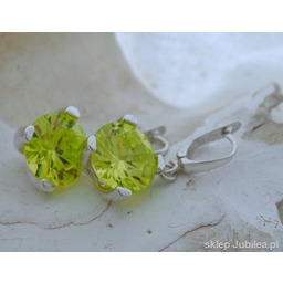 DARLA - srebrne kolczyki z cytrynem Swarovskiego