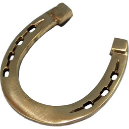 Podkowa na szczęście mosiądz mosiężna złota 11x10 cm