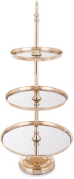 Patera taca metalowa lustro złota 3 poziomy 70x31x31