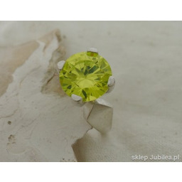 DARLA srebrny pierścionek z cytrynem Swarovskiego