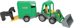WADER Zabawkowy pojazd budowlany (Ciągnik rolniczy z przyczepą