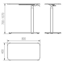 Unique Biurko/Stolik z regulowaną wys. LAPTOP DESK czarny