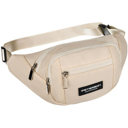 Saszetka miejska wykonana z poliestru w modnym, kremowym