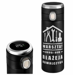 Kubek termiczny termos czarny z wyświetlaczem LED