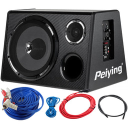 Mocna Skrzynia Tuba Basowa Subwoofer Zestaw Kabli