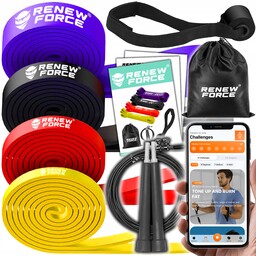 Zestaw 4 Gum Do Ćwiczeń Fitness Skakanka Taśmy
