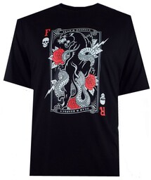Duży T-shirt Męski Czarny T411 ESPIONAGE