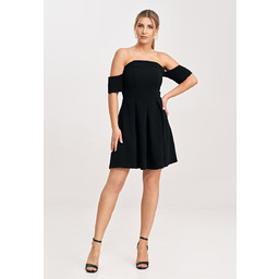 Elegancka sukienka z odkrytymi plecami czarna M1026 rozmiar