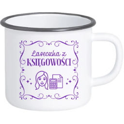 Laseczka z księgowości - kubek emaliowany na prezent