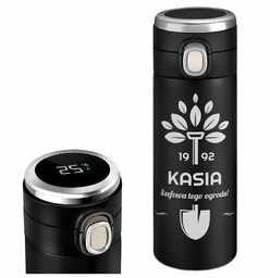 Kubek termiczny termos czarny z wyświetlaczem LED