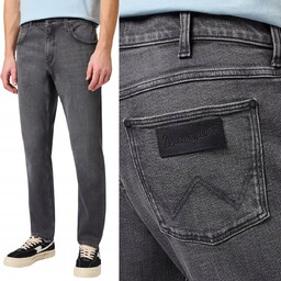 Wrangler GREENSBORO REGULAR STRAIGHT Blackout CIEMNOSZARY DżINS W33