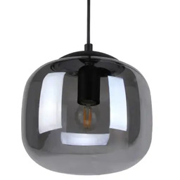 Italux Szklana lampa wisząca Calto PND-67705-1-BK-SG owalny przydymiony