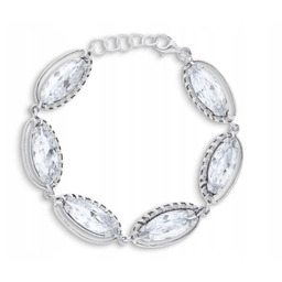 Bransoletka srebrna damska szeroka duże cyrkonie pr.925