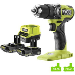 RYOBI Wiertarko-wkrętarka udarowa RPD18BL-2C20S + ładowarka + zestaw