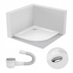 Brodzik Prysznicowy Półokrągły 70x70 Slim Niski 5 CM