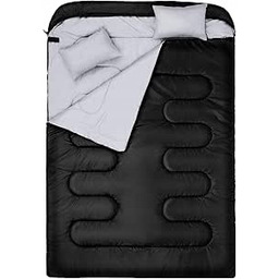 Podwójny śpiwór z 2 poduszkami, wodoodporny, lekki, 2-osobowy