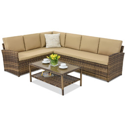 Meble ogrodowe Monaco Corner Garden Point brązowe