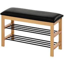 Edinos Czarny stojak na buty z siedziskiem G9-G04