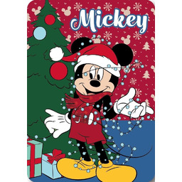 Koc polarowy 100x140 MICKEY Myszka Miki świąteczny 220g/m2