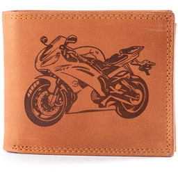 Decodoma Portfel skórzany męski MOTOCYKL SZOSOWY