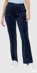 JUICY COUTURE Granatowe spodnie dresowe z weluru, Rozmiar