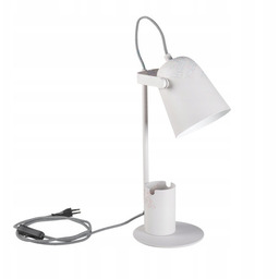 Lampka biurkowa Raibo biała E27 pojemnik Retro