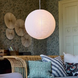 Lampa wisząca PR Home Haru, papier, biały, Ø