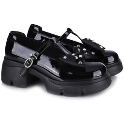 Półbuty damskie z paskiem Loretta Vitale W5330 BLACK