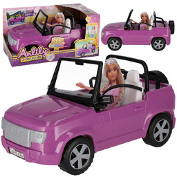 DUŻY! Fioletowy SAMOCHÓD dla lalek, Auto kabriolet