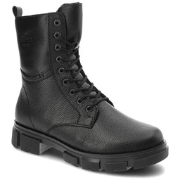 Rieker Czarne Botki Ocieplane Skórzane Buty Damskie