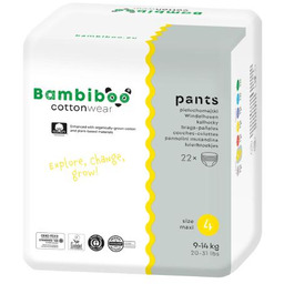 Bambiboo Cottonwear Jednorazowe pieluchomajtki z bawełną organiczną, rozmiar