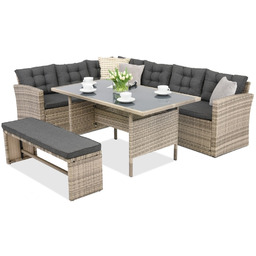 Meble ogrodowe z technorattanu Latina Garden Point szary