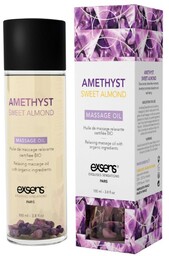 AMETHYST SWEET ALMOND Organic Massage Oil with stones
