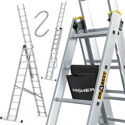 Drabina aluminiowa 3x11 PRO na schody DRABEST +
