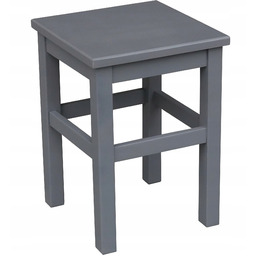 Taboret Kuchenny Drewniany Prosty Nowoczesny Ciemny Szary Antracyt