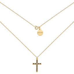 Pakamera Złoty naszyjnik z krzyżem SWAROVSKI CRYSTAL