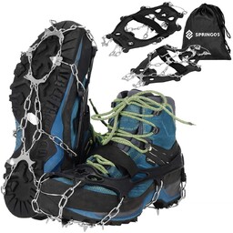 Raczki na buty turystyczne stalowe 8 kolców antypoślizgowe